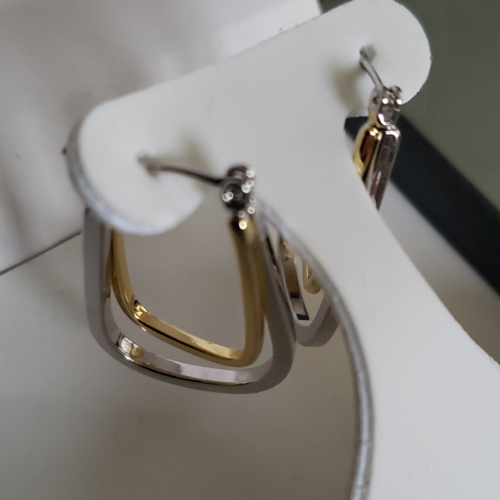 Silver and gold plated earrings